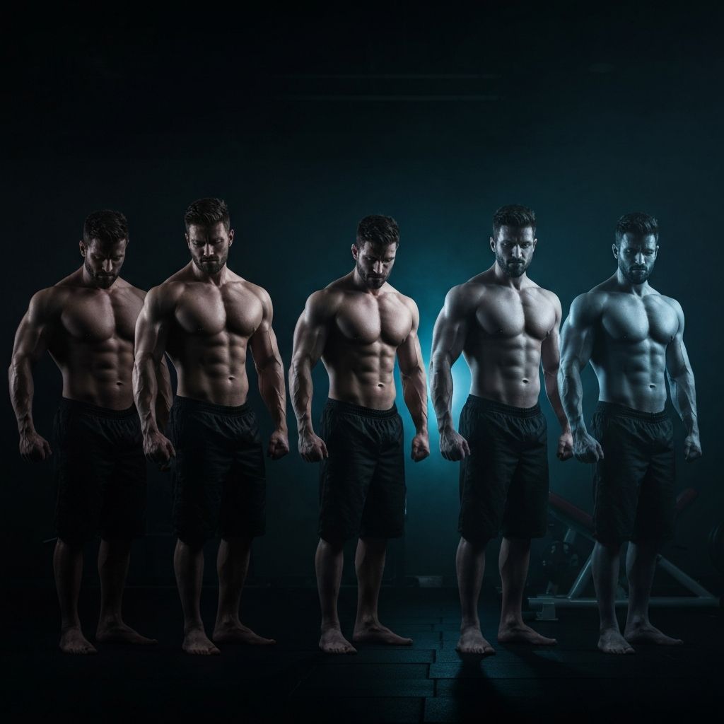 Fitness body transformation progression